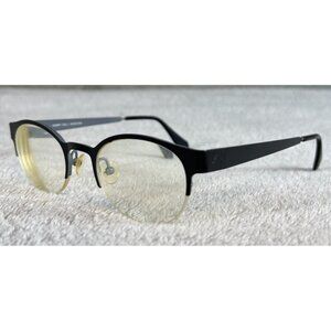 NW 77th Eyeglasses Frames Henry COL. 1 Round Half-Rim Black Gray 44-21-140